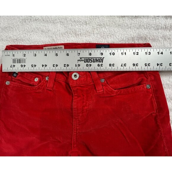 AG Adriano Goldschmied Stevie Ankle Petite Slim Straight Corduroy Pants 25R Red - Picture 6 of 10